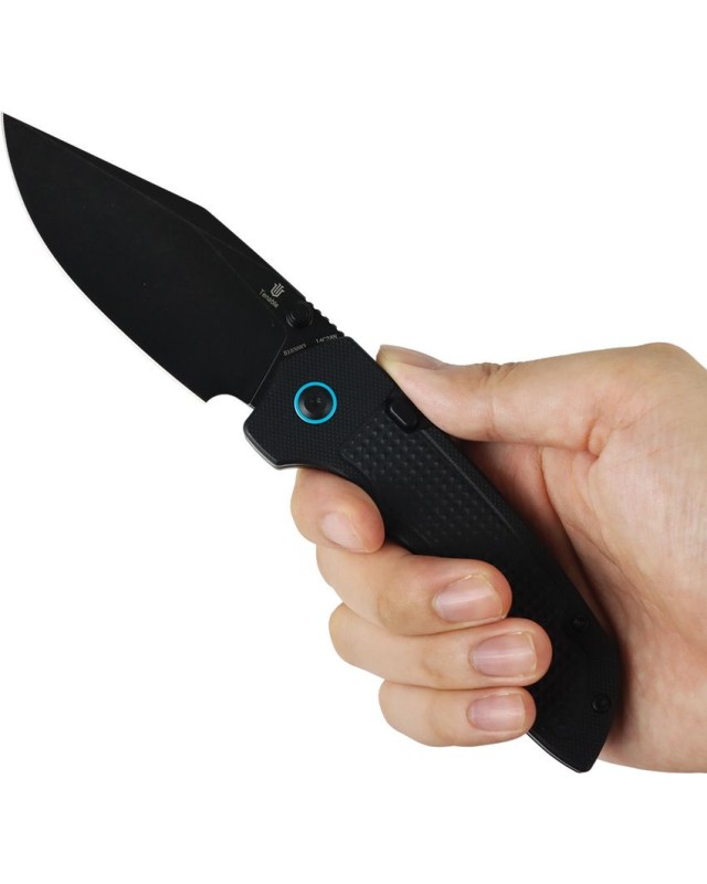 Tenable Entity  – lame 14C28N Blackwash et manche G10 noir