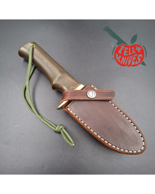 Randall Made Knives Fireman Special – Acier inoxydable forgé, Micarta vert et garde en laiton