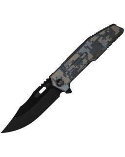 WE Knife Barracks WE25078-3 – lame acier M390 manche titane Camo Pixel Pattern – Édition limitée