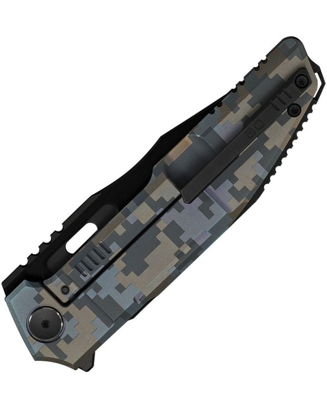 WE Knife Barracks WE25078-3 – lame acier M390 manche titane Camo Pixel Pattern – Édition limitée