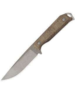 KIZER Begleiter Fix 1045MD1 – lame acier CPM‑3V manche Burlap Micarta brun