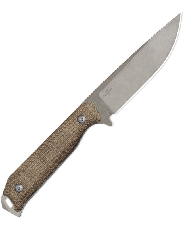 KIZER Begleiter Fix 1045MD1 – lame acier CPM‑3V manche Burlap Micarta brun