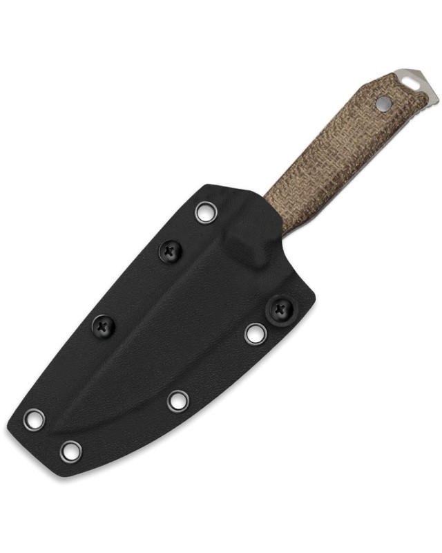 KIZER Begleiter Fix 1045MD1 – lame acier CPM‑3V manche Burlap Micarta brun