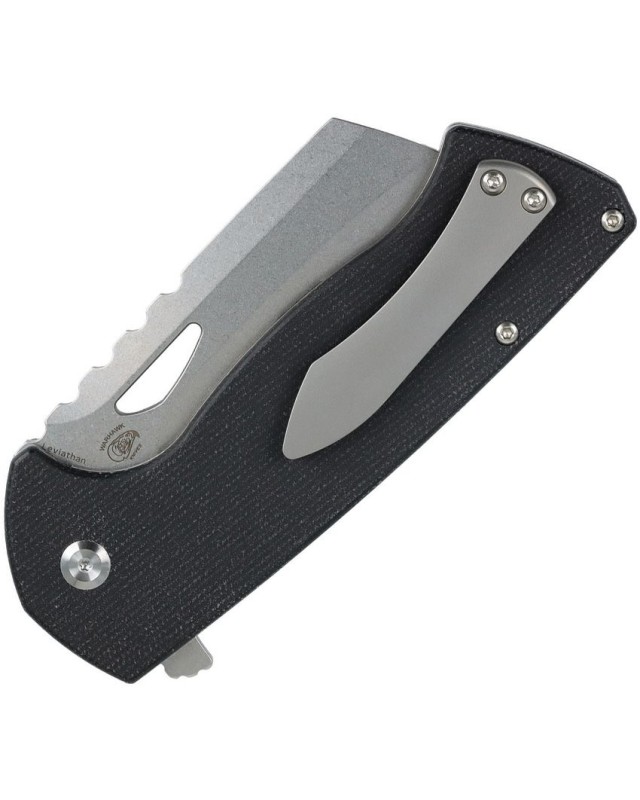 Tenable Leviathan  – Lame acier D2 stonewashed manche micarta noir
