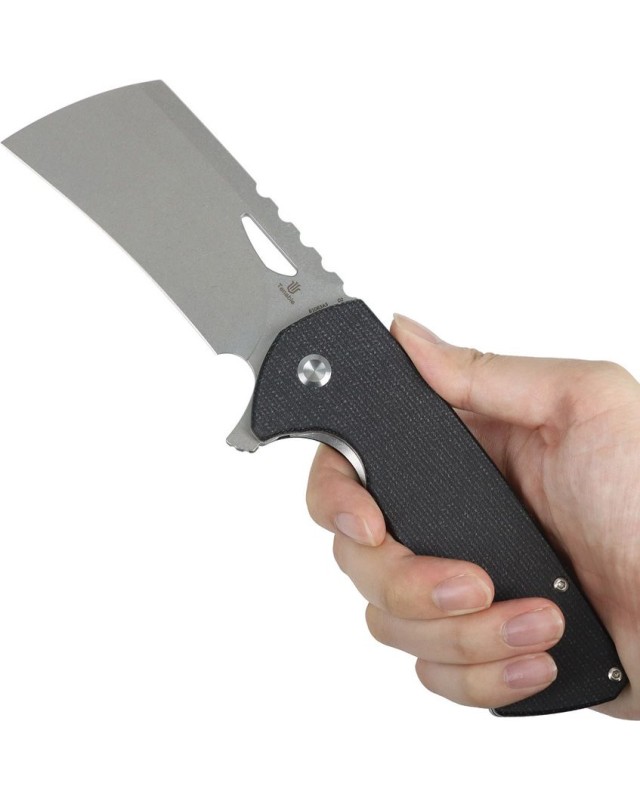 Tenable Leviathan  – Lame acier D2 stonewashed manche micarta noir