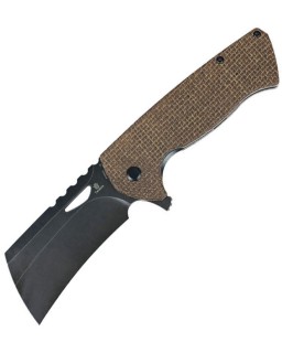 Tenable Leviathan  – Lame acier D2 blackwash manche micarta brun