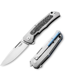 LionSteel Q4TTRO Folding Knife  CPM-MagnaCut Steel Braun Micarta Titanium Handle