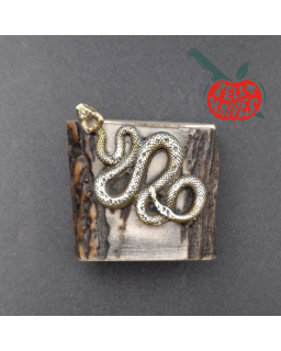 La Grotte du Loup – Présentoir à couteau en bois de cerf avec ornement serpent en laiton