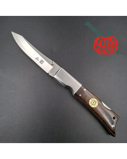 Al Mar Gunstock I 8501 – lame acier inoxydable 6A manche Titanwood étui cuir – Seki Japan