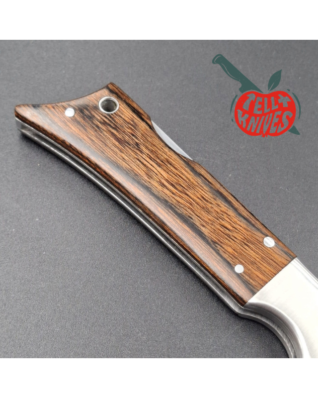Al Mar Gunstock I 8501 – lame acier inoxydable 6A manche Titanwood étui cuir – Seki Japan