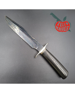 Randall Made Knives Model 1-7 – lame acier carbone forgé manche micarta noir – Custom Blade Finish par La Grotte du Loup