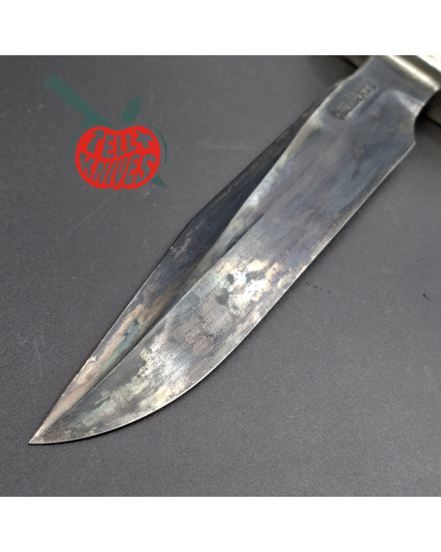 Randall Made Knives Model 1-7 – lame acier carbone forgé manche micarta noir – Custom Blade Finish par La Grotte du Loup