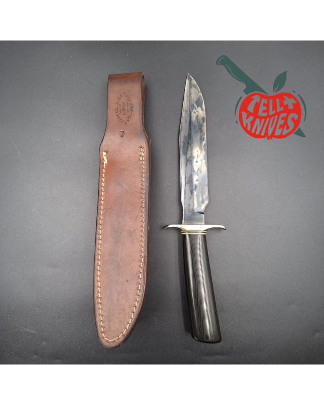 Randall Made Knives Model 1-7 – lame acier carbone forgé manche micarta noir – Custom Blade Finish par La Grotte du Loup