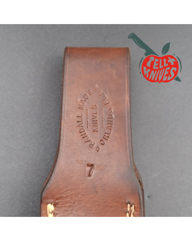 Randall Made Knives Model 1-7 – lame acier carbone forgé manche micarta noir – Custom Blade Finish par La Grotte du Loup