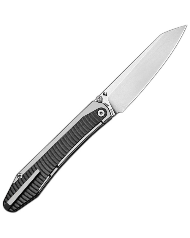 Artisan Cutlery Trust 1886G-GY – lame acier CPM-S35VN stonewash manche titane et aluminium gris