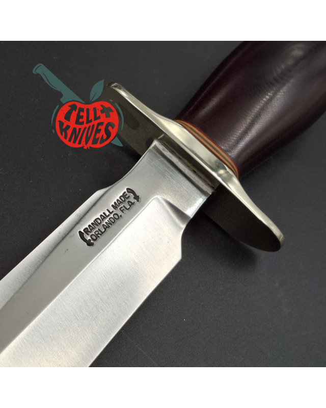 Randall Made Knives Model 1-8 – lame acier carbone forgé manche micarta bordeaux