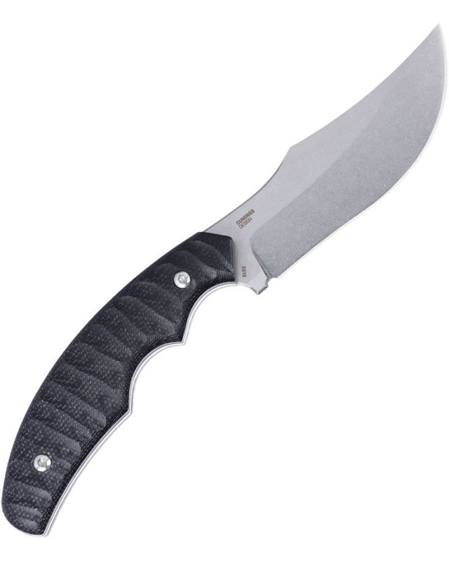 CRKT Burrower Fixed Blade 3610 – lame acier D2 Stonewash manche Burlap Micarta