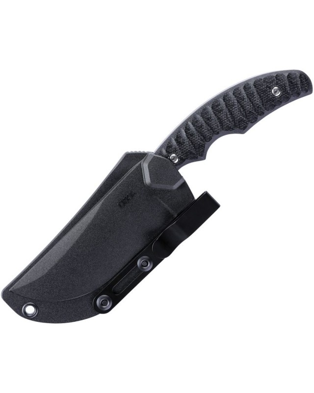 CRKT Burrower Fixed Blade 3610 – lame acier D2 Stonewash manche Burlap Micarta