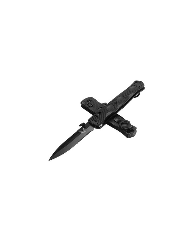 Benchmade Mini SOCP 393SBK – lame acier CPM-S30V Cerakote noir manche G10 noir AXIS Lock