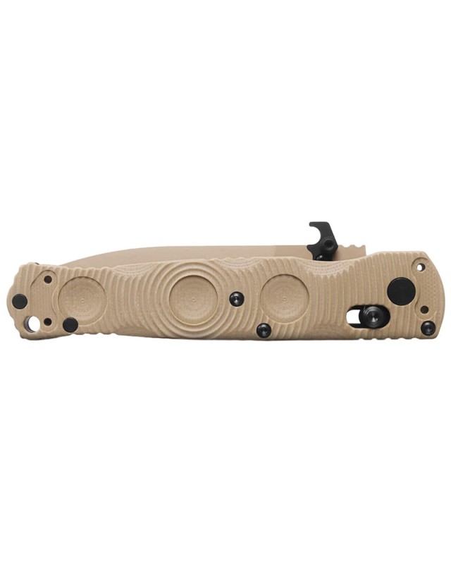 Benchmade Mini SOCP 393SSN-01 – lame acier CPM-S30V Cerakote tan manche G10 tan AXIS Lock