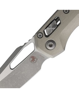 Microtech MSI S/E RAM-LOK – lame acier M390MK Apocalyptic finish manche aluminium satiné Natural Clear – 210-10APNC