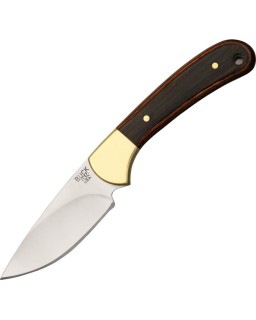 Buck 113 Ranger Skinner – lame acier 420HC – Manche ébène et laiton étui cuir noir