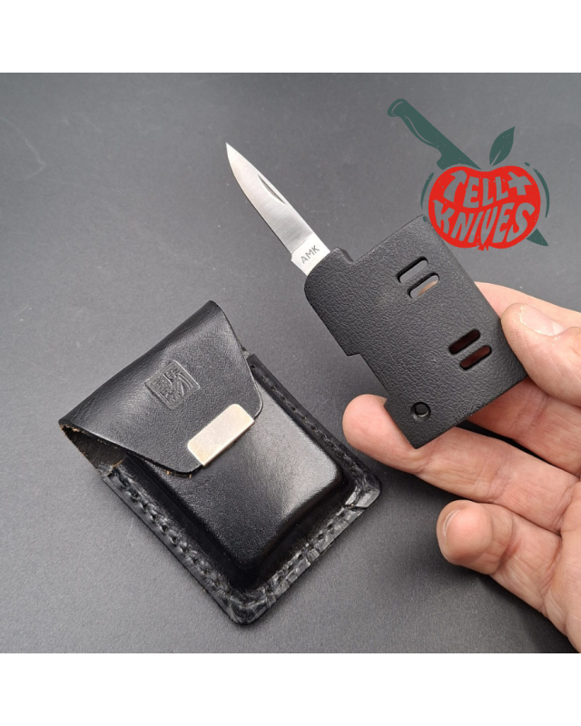 Al Mar Exec-O-Lite – Porte-briquet Bic Mini avec lame pliante en acier 6A – Zytel noir – Seki Japan