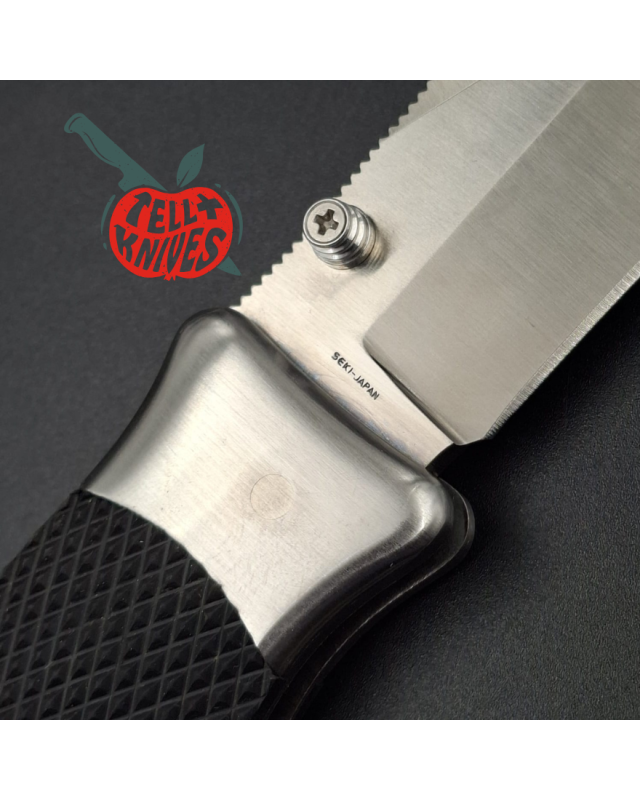 SOG Tomcat II S94 – lame acier AUS-6 manche Kraton noir – Seki Japan – État neuf avec boîte et étui