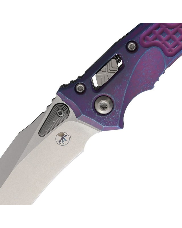 Microtech Mini Amphibian Marfione Select – lame acier M390MK Stonewash manche titane Galactic Purple Frag