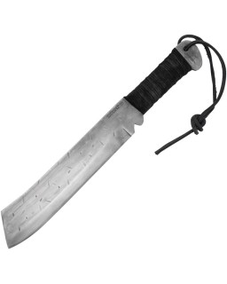 Gil Hibben IV Machete  – lame acier carbone 1065 manche tressé corde noir – étui cuir