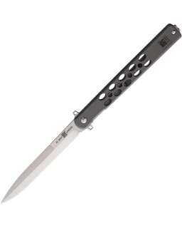 Al Mar Knives Quicksteel 5 framelock D2 tool steel satin finish blade Titanium Coated 420 Stainless steel handle