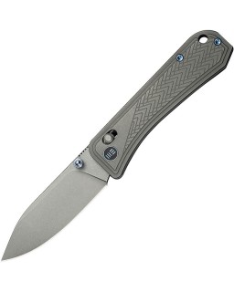 WE Knife Co Bougie Banter Crossbar Lock S45VN premium steel stonewash finish blade Gray Titanium Handle