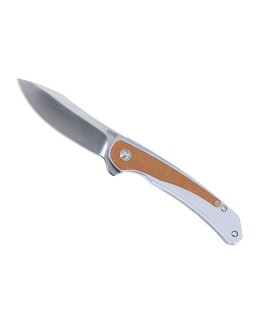 CRKT Padawan Framelock Folding Knife 14C28N Steel Brown Micarta Handle