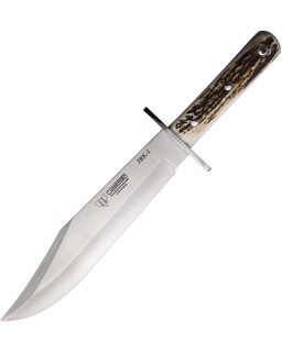CUDEMAN Bowie JBK-I full tang MoVa stainless steel stag handle brown leather sheath