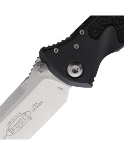 Microtech Socom Elite Linerlock M390 steel stonewash finish black aluminium handle