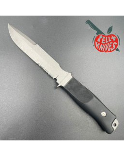 HATTORI Sea Commander fixed blade combat diver knife SEKI Japan AUS-6 stainless steel gray coating blade black leather s