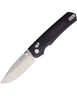 REMETTE Aurora folding knife 14C28N steel satin finish blade crossbar lock black G10 handle