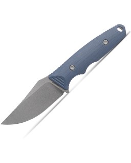 Vosteed H-Back full tang Fixed Blade 14C28N steel stonewash finish blue G10 handle black kydex sheath