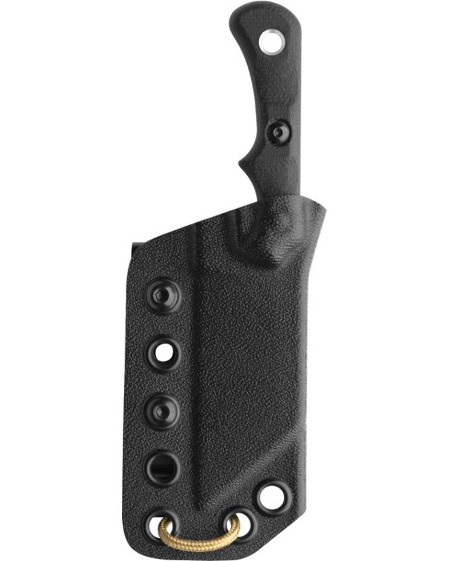 TOPS Knives Ivie Neck Knife Fixed Blade 1095HC steel gray Tungsten Cerakote blade black canva micarta kydex sheath