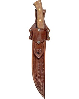 CONDOR Hmong Machete full tang 1075HC carbon steel blasted finish natural micarta handle brown leather sheath