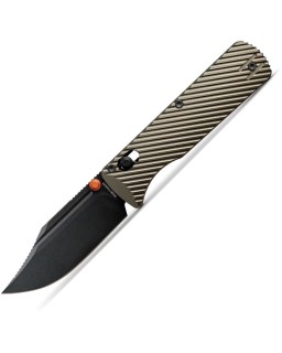VOSTEED Vombat Bowie shape blade M390 premium steel satin finish Crossbar Lock olive Aluminum Handle A4102