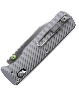 VOSTEED Vombat Zulu shape blade M390 premium steel satin finish Crossbar Lock grey Aluminum Handle A4104