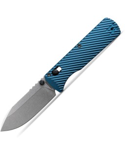 VOSTEED Vombat Zulu shape blade M390 premium steel stonewash finish Crossbar Lock blue Aluminum Handle A4103