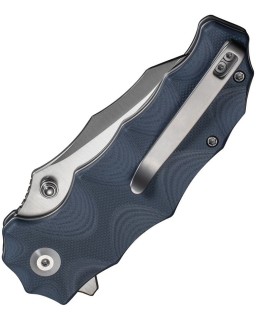 Civivi Natterjack 14C28N steel satin finish blade sculpted Blue G10 handle flipper button lock