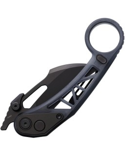 HIGHTRON Cyroclaw Karambit Button Lock folding knife M390 steel black PVD coated blade Black luminescent acrylic handle