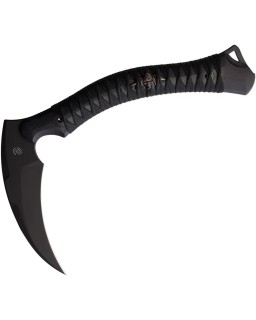 Bastinelli Reaper Tac Full Tang N690 stainless steel compact battle axe black G10 handle wrapped handle with skull emble