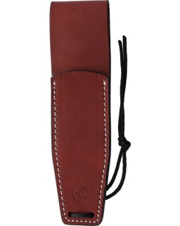 1881 Knife Works The SAN Fixed Blade Full Tang black coated 1095HC carbon steel OD Green G10 handle Brown leather sheath