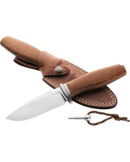 Lionsteel ACHA Fixed Blade M390 Steel Satin Finish Natural Micarta Handle AHBLN