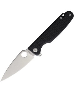 Daggerr Knives Florin Linerlock 8Cr14MoV stainless steel blade stonewash finish Black FRN handle
