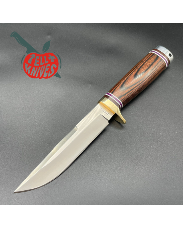Hattori Precision Master Hunter VG-10 inox steel brass guard laminate Pakkawood handle black leather sheath